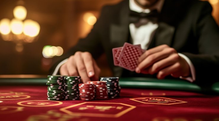Studio live dealer molaplay dengan dealer profesional dan multi-kamera